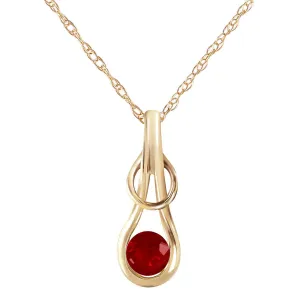 0.65 Carat 14K Solid Yellow Gold Necklace Ruby