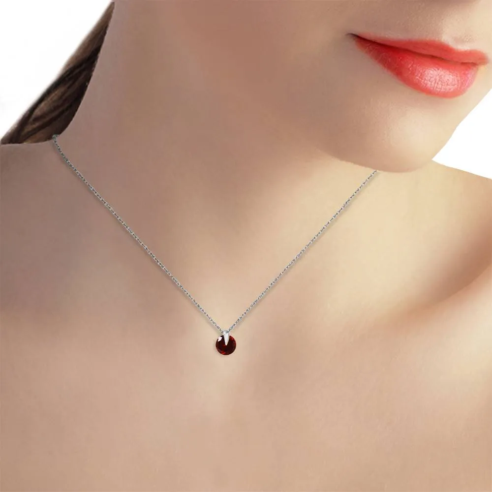 1 Carat 14K Solid White Gold Don't Rush Love Garnet Necklace