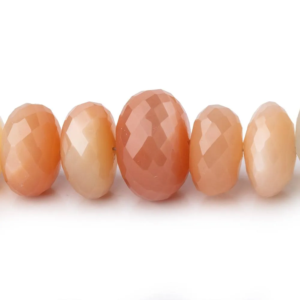 10-15mm Multi Color Moonstone Faceted Rondelles 16 inch 60 Beads AAA