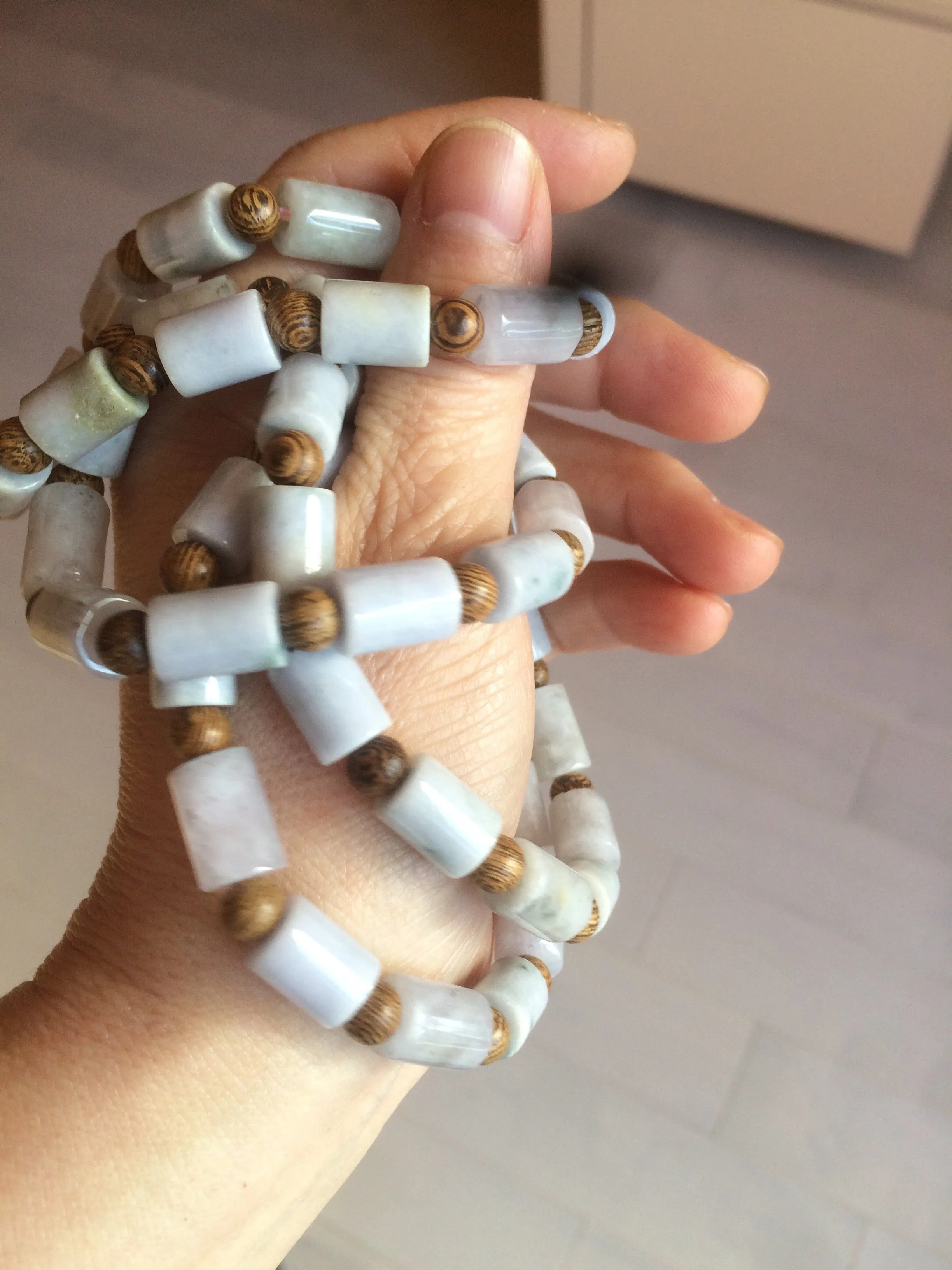 100% natural type A green/purple jadeite jade  beads bracelet group BK56