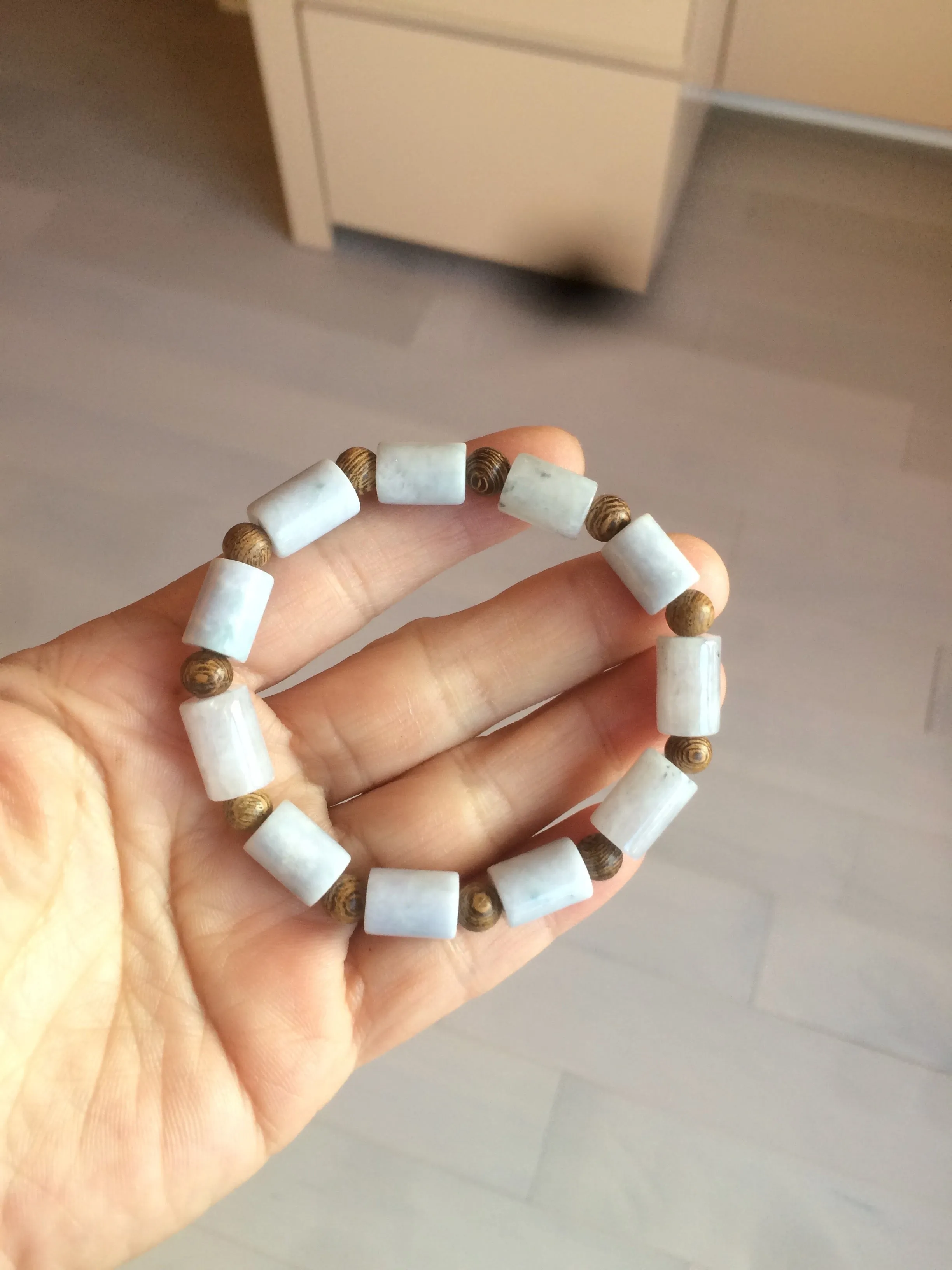 100% natural type A green/purple jadeite jade  beads bracelet group BK56