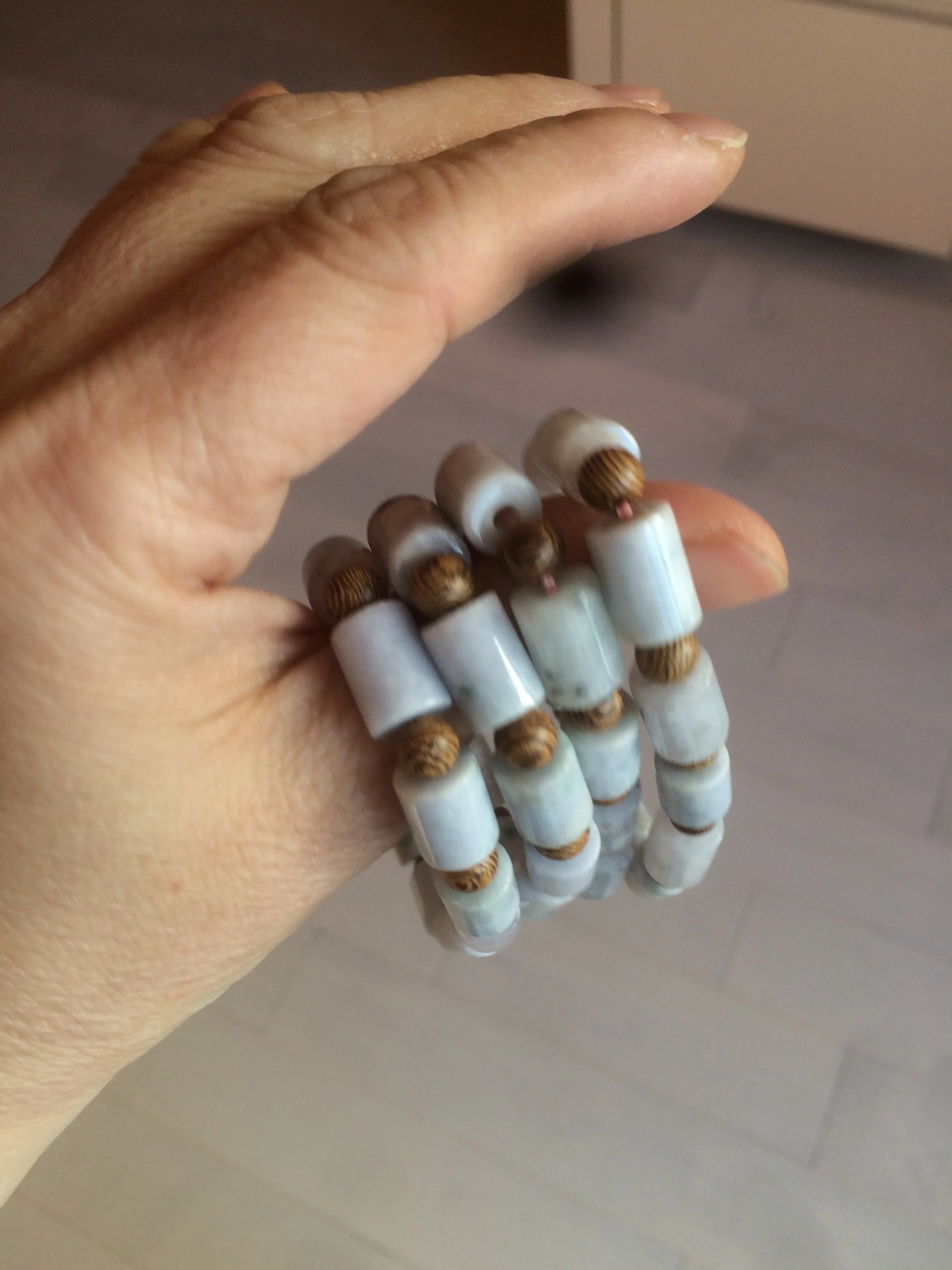100% natural type A green/purple jadeite jade  beads bracelet group BK56