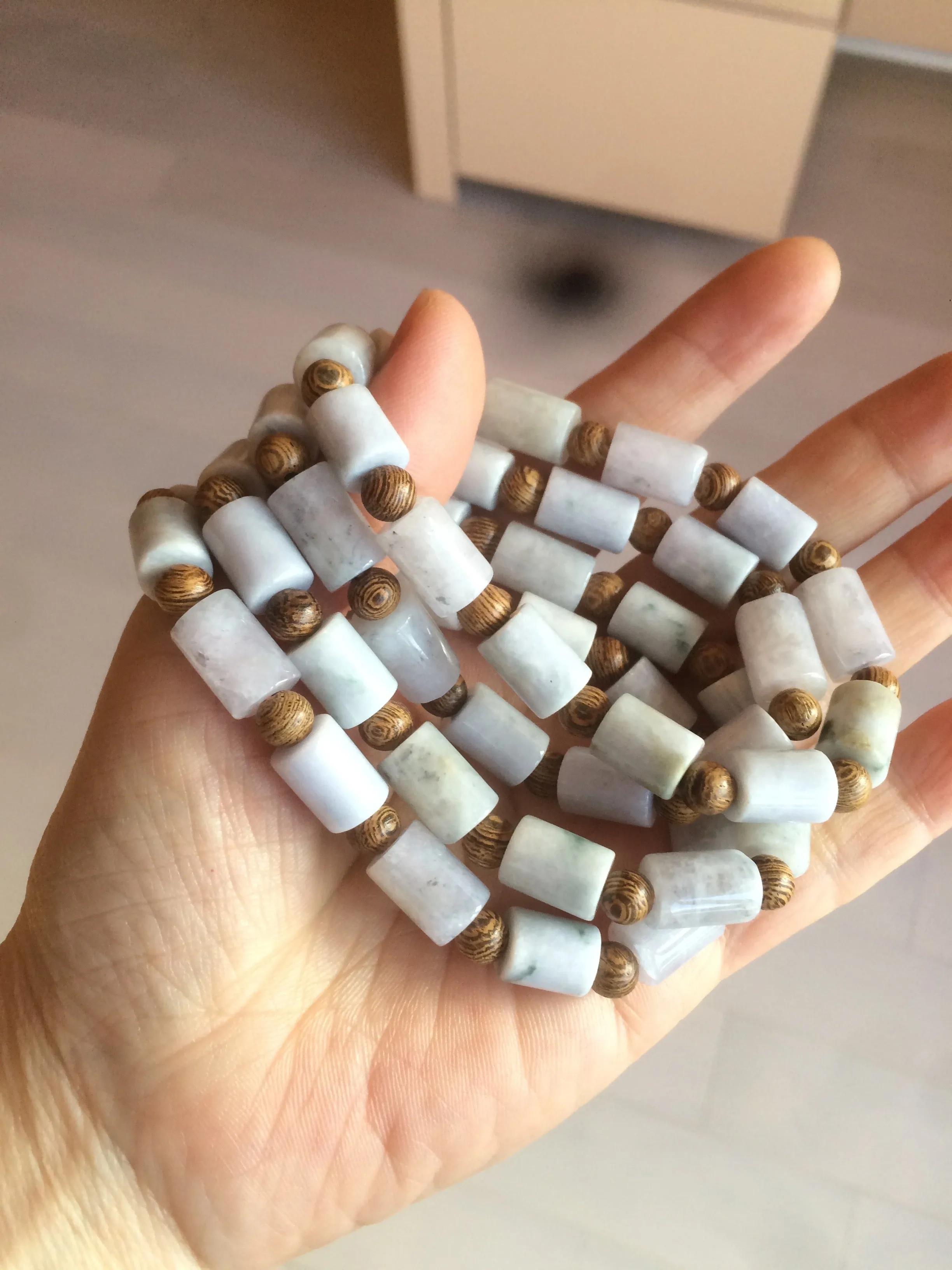 100% natural type A green/purple jadeite jade  beads bracelet group BK56