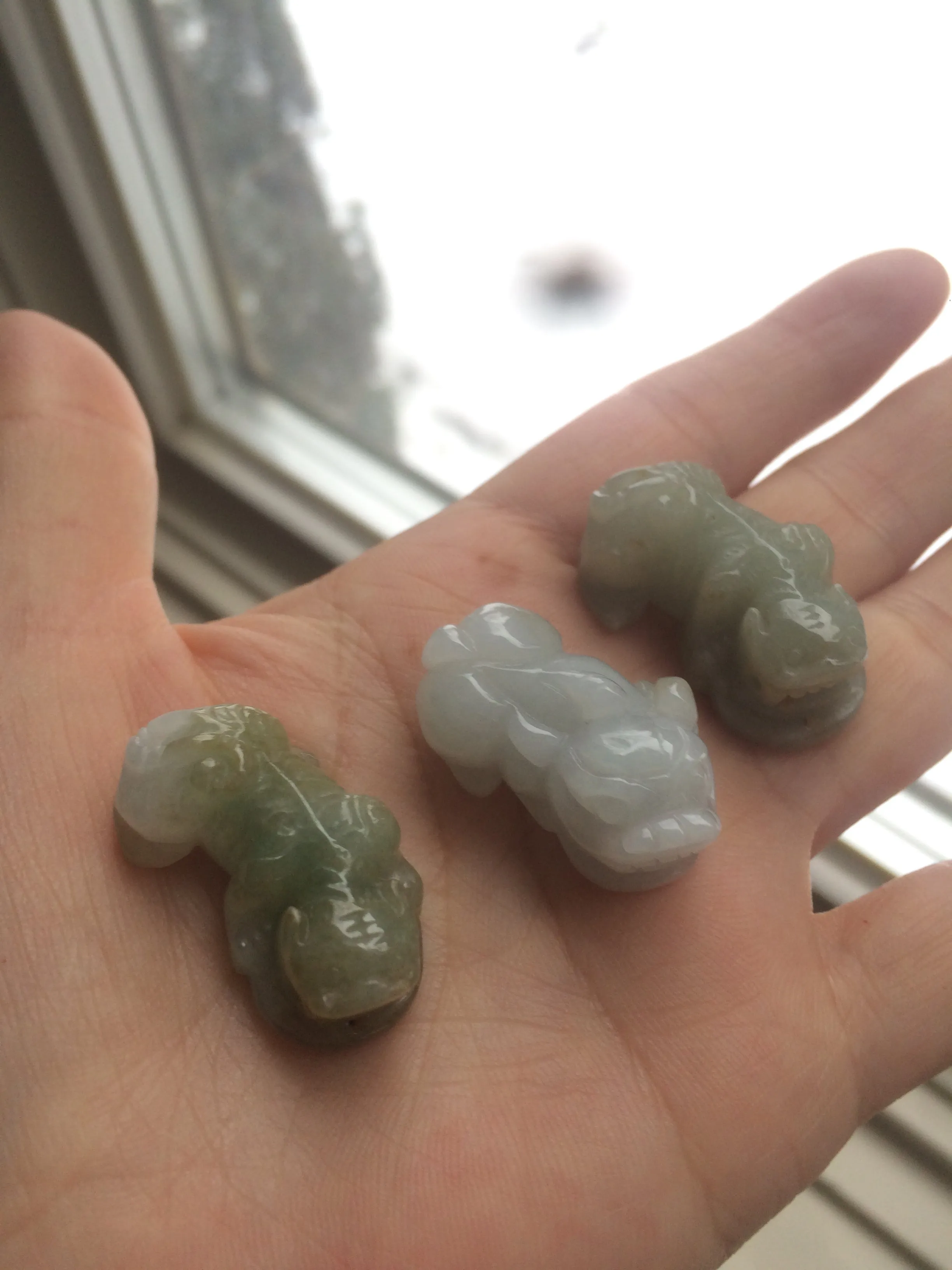100% natural type A jadeite jade green/white 3D PiXiu(貔貅) pendant/bracelet AE26