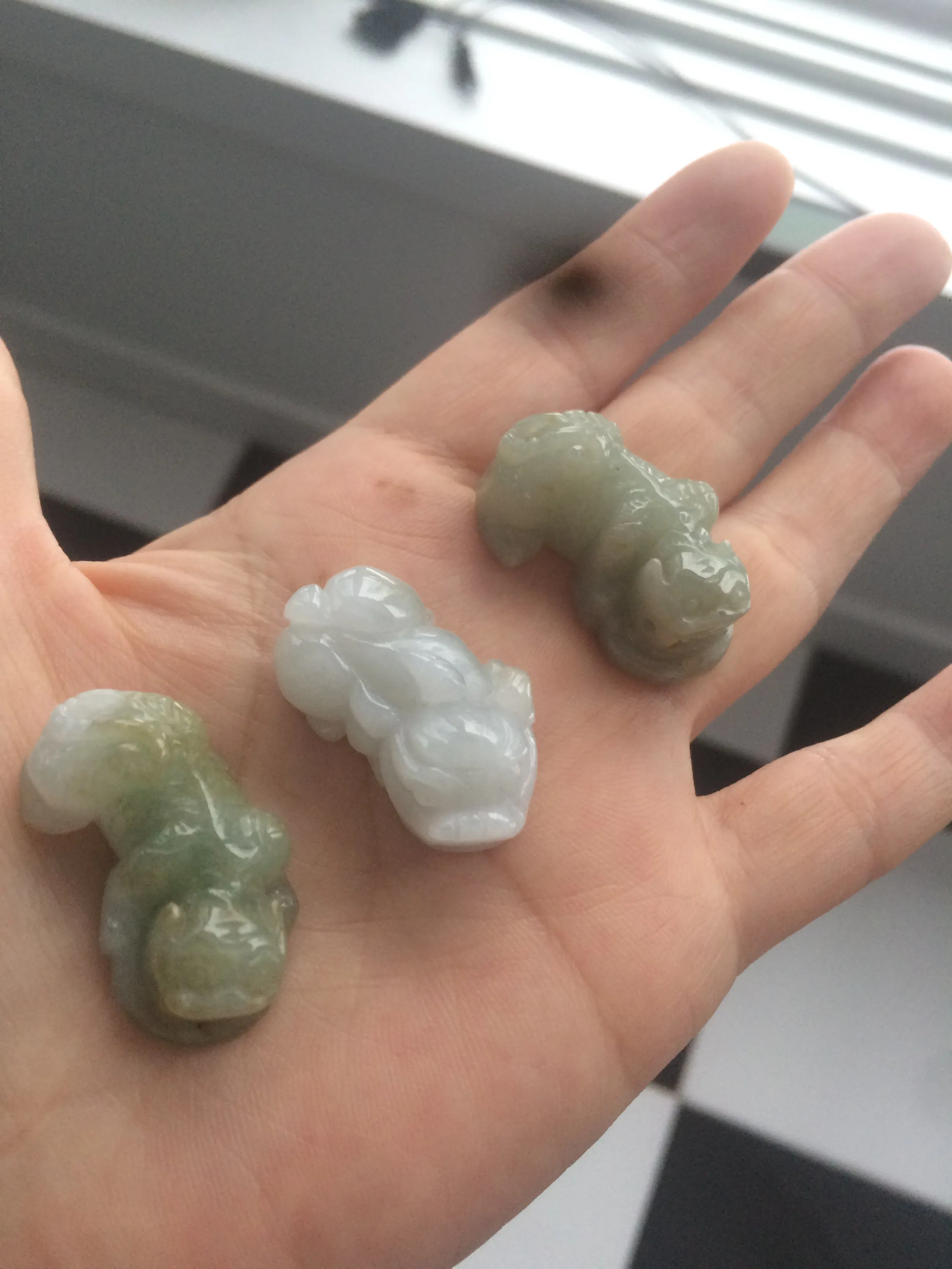 100% natural type A jadeite jade green/white 3D PiXiu(貔貅) pendant/bracelet AE26
