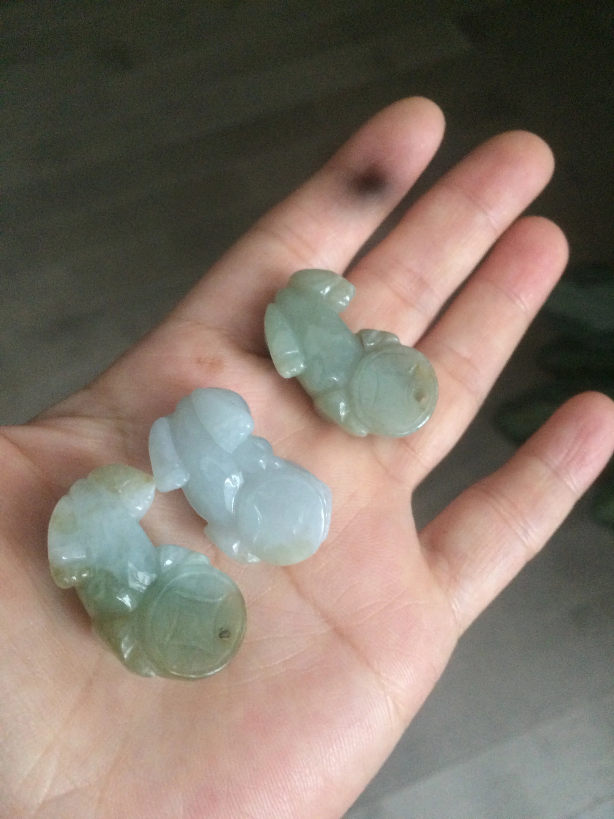 100% natural type A jadeite jade green/white 3D PiXiu(貔貅) pendant/bracelet AE26