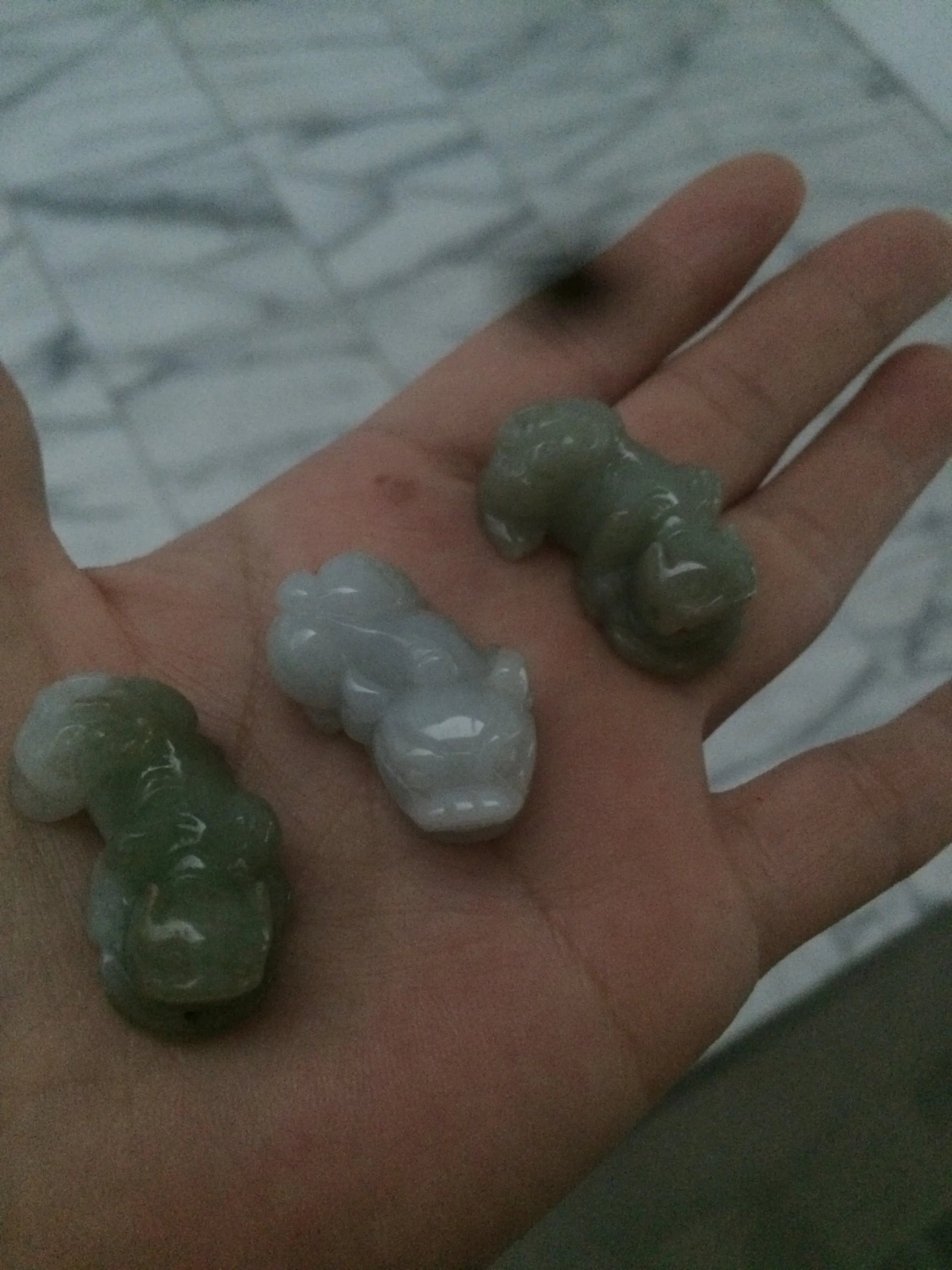 100% natural type A jadeite jade green/white 3D PiXiu(貔貅) pendant/bracelet AE26