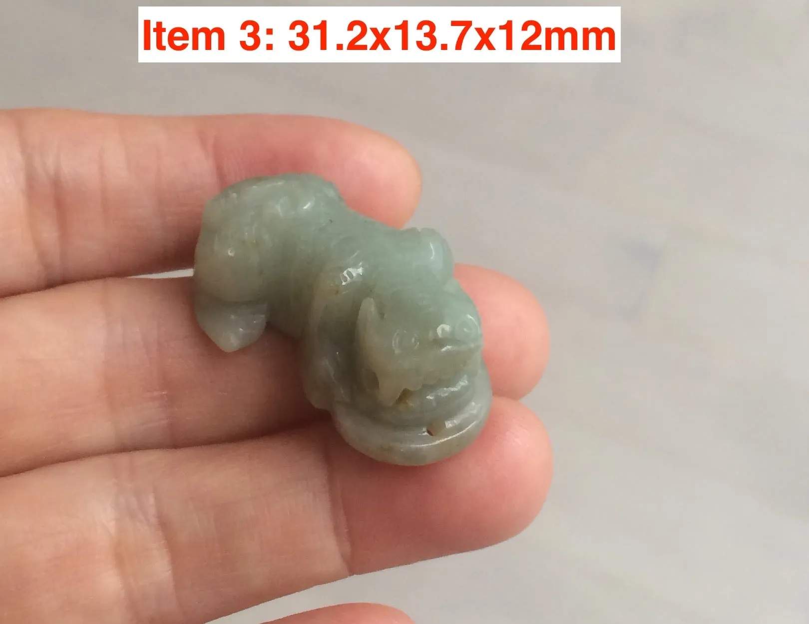 100% natural type A jadeite jade green/white 3D PiXiu(貔貅) pendant/bracelet AE26