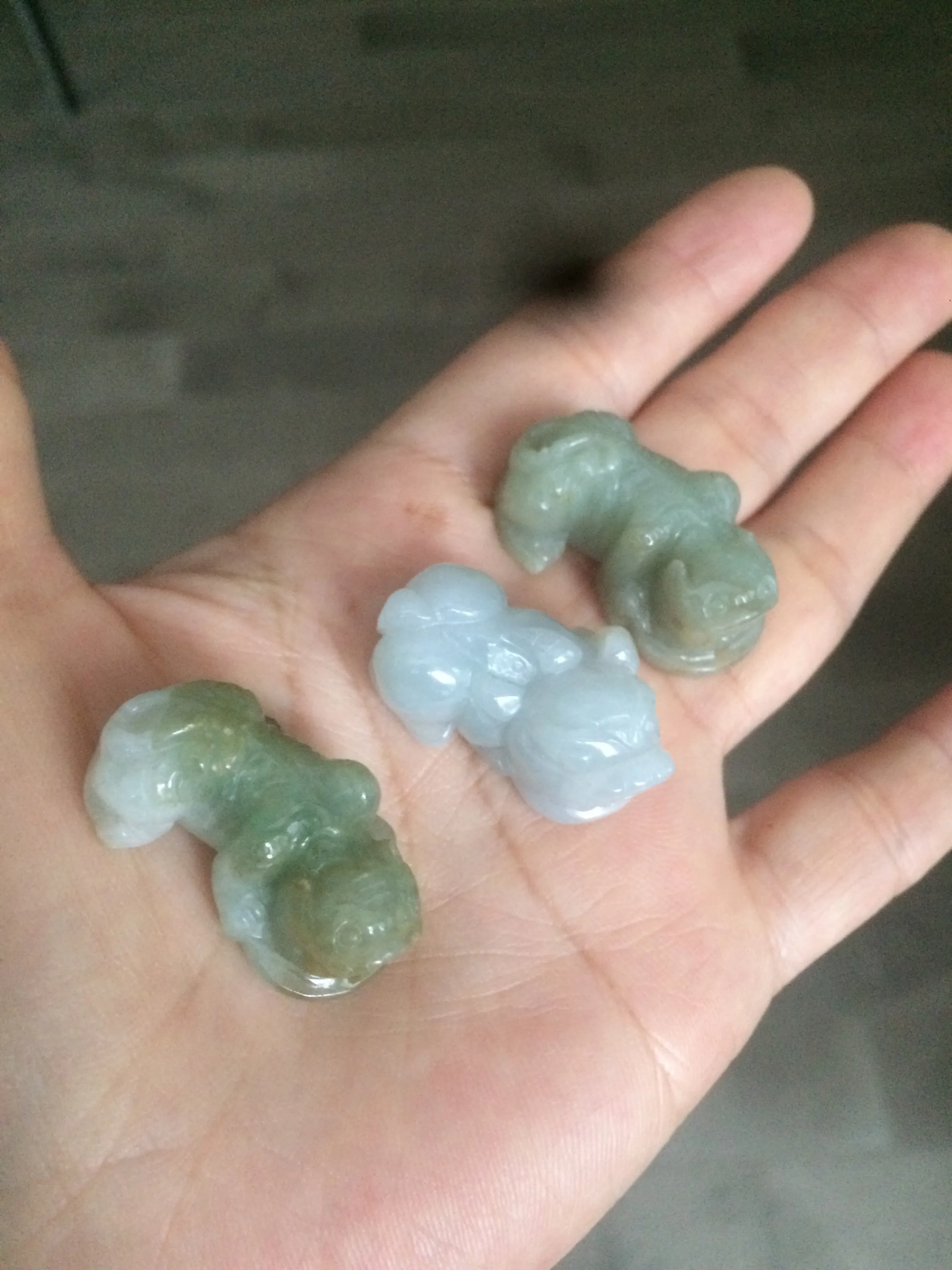 100% natural type A jadeite jade green/white 3D PiXiu(貔貅) pendant/bracelet AE26