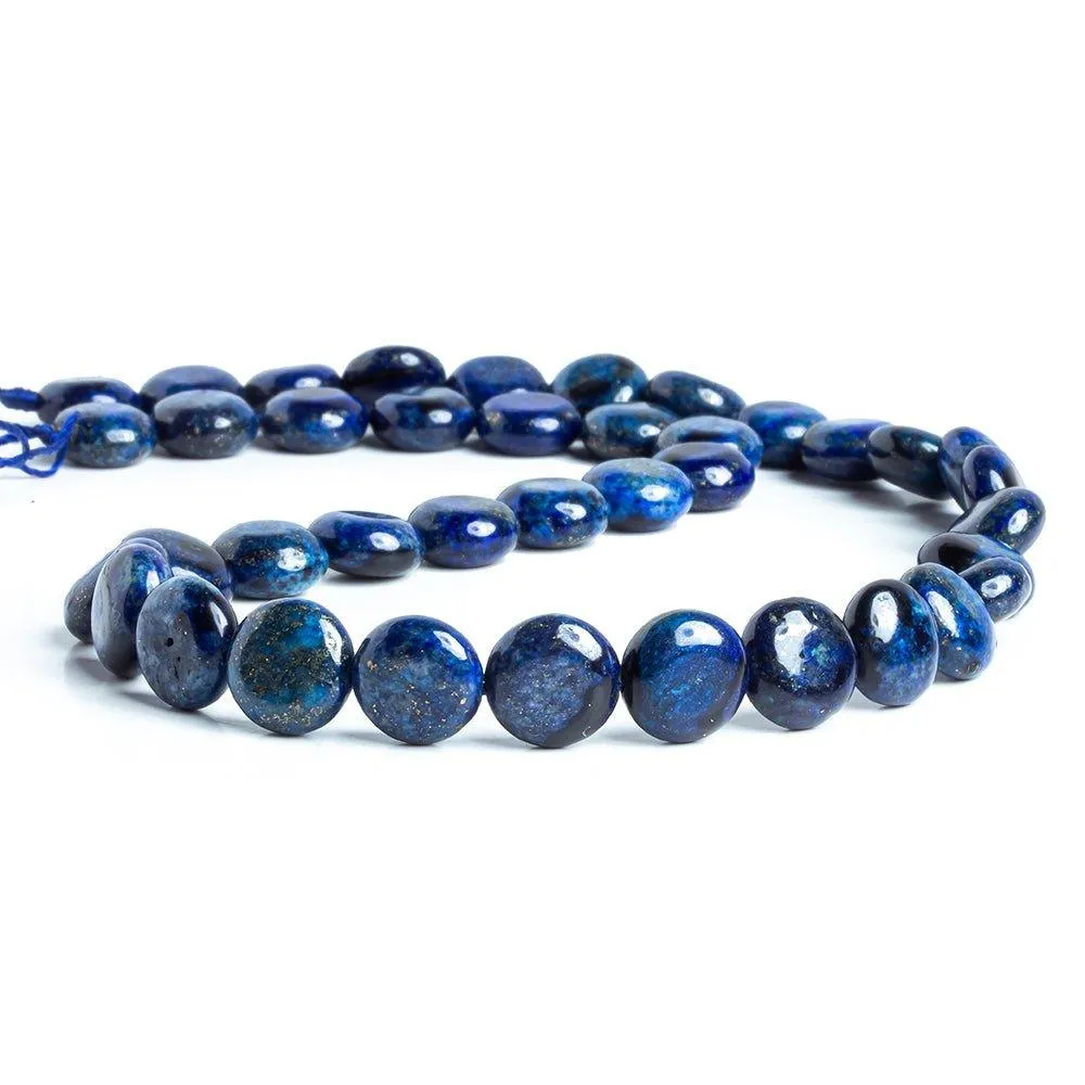 10mm Lapis Lazuli Plain Coin Beads 16 inch 39 pieces