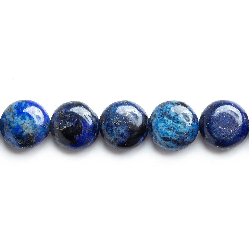 10mm Lapis Lazuli Plain Coin Beads 16 inch 39 pieces