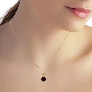 1.15 Carat 14K Solid Yellow Gold Happiest I've Been Garnet Necklace