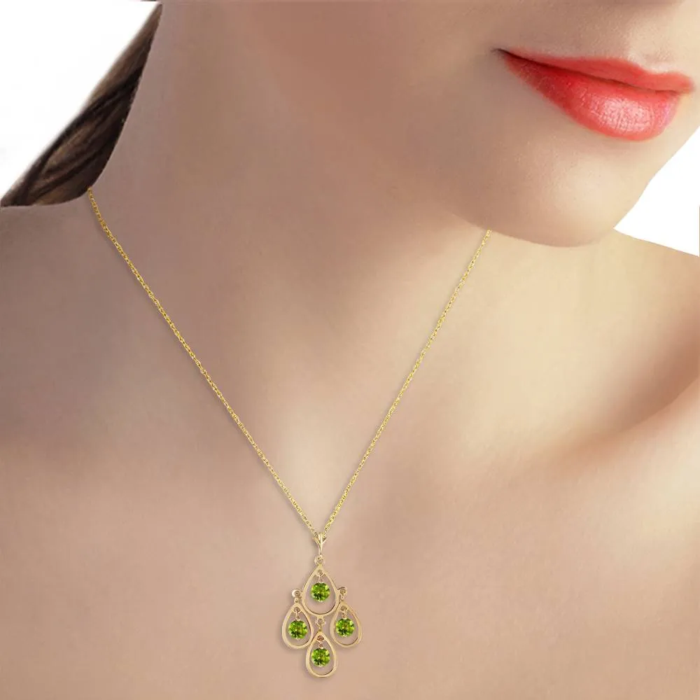1.2 Carat 14K Solid Yellow Gold Intellectual Beauty Peridot Necklace