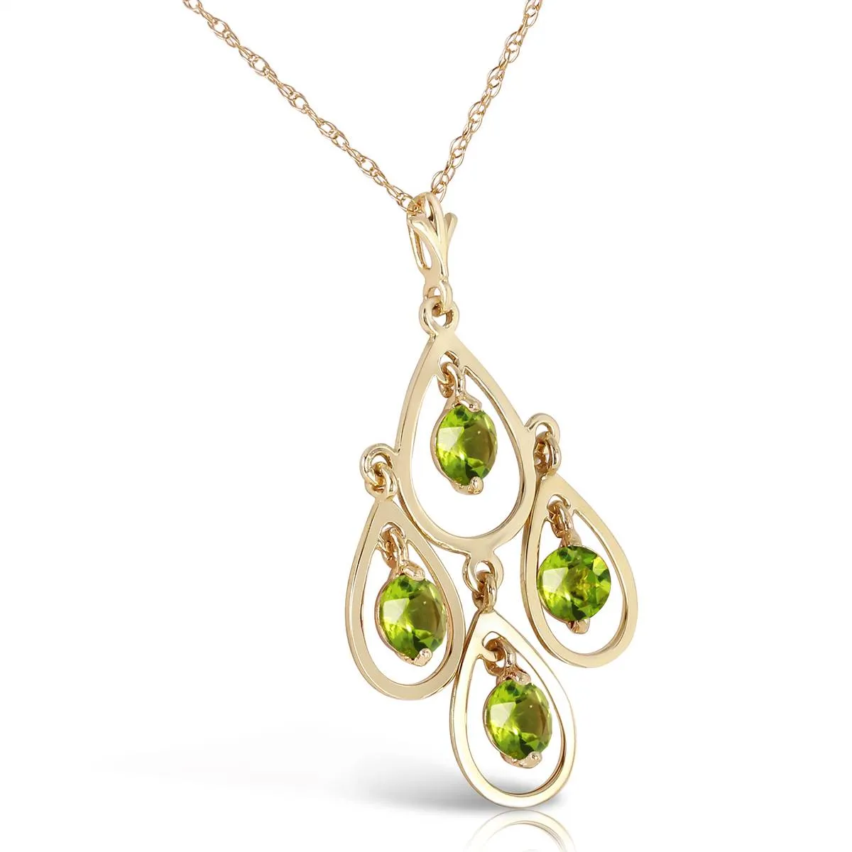 1.2 Carat 14K Solid Yellow Gold Intellectual Beauty Peridot Necklace