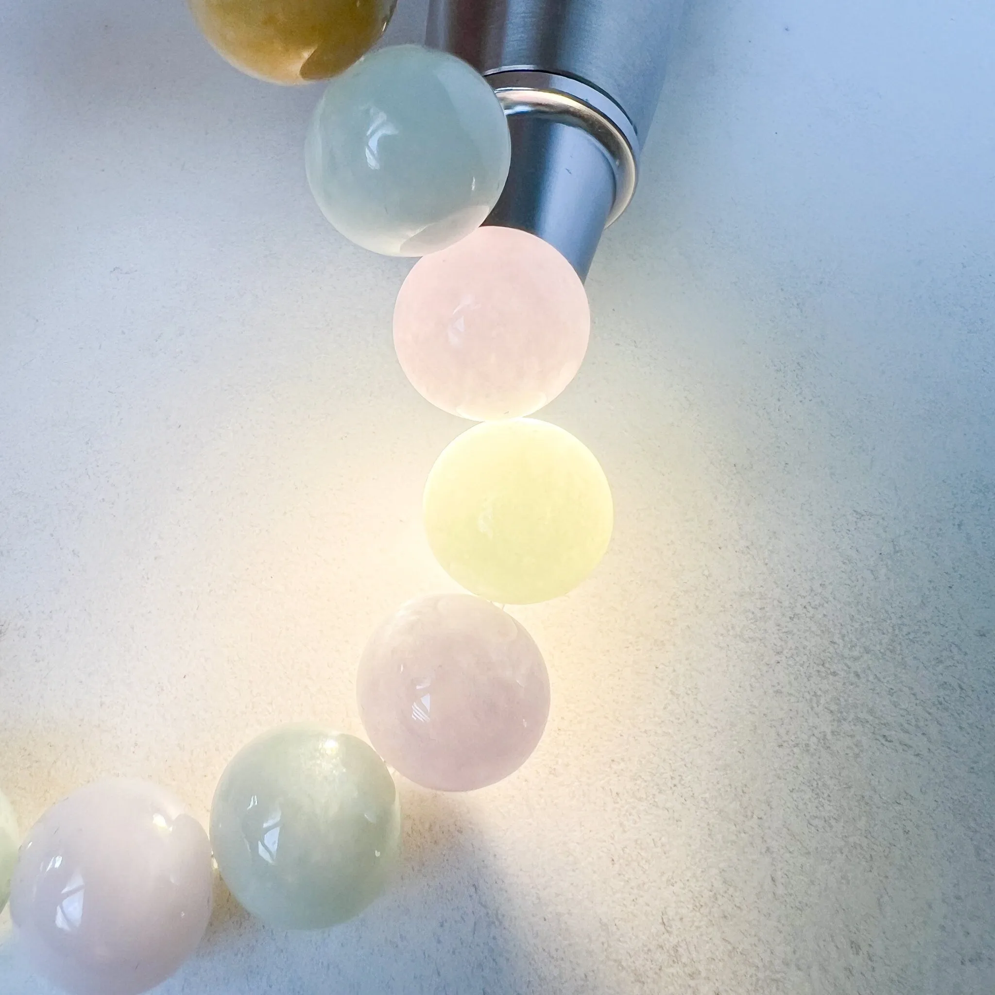 13.5 mm Jadeite Jade Light Lavender Purple and Green Yellow Bracelet, YGR-0223-1705612732