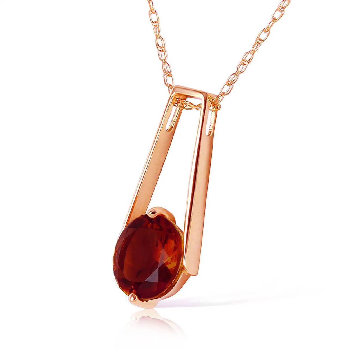 1.45 Carat 14K Solid Rose Gold Lullaby Garnet Necklace