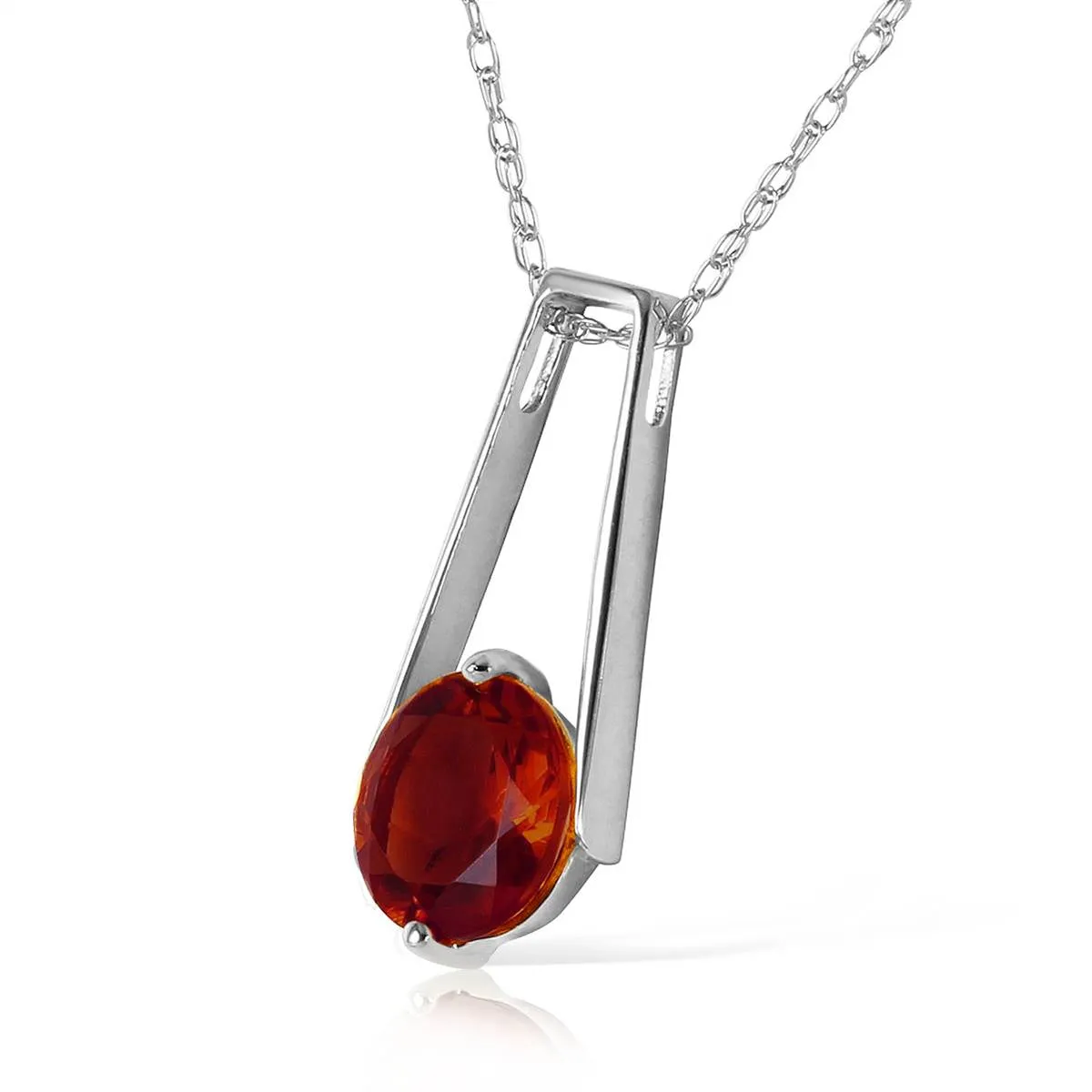 1.45 Carat 14K Solid White Gold Sacred Garnet Necklace
