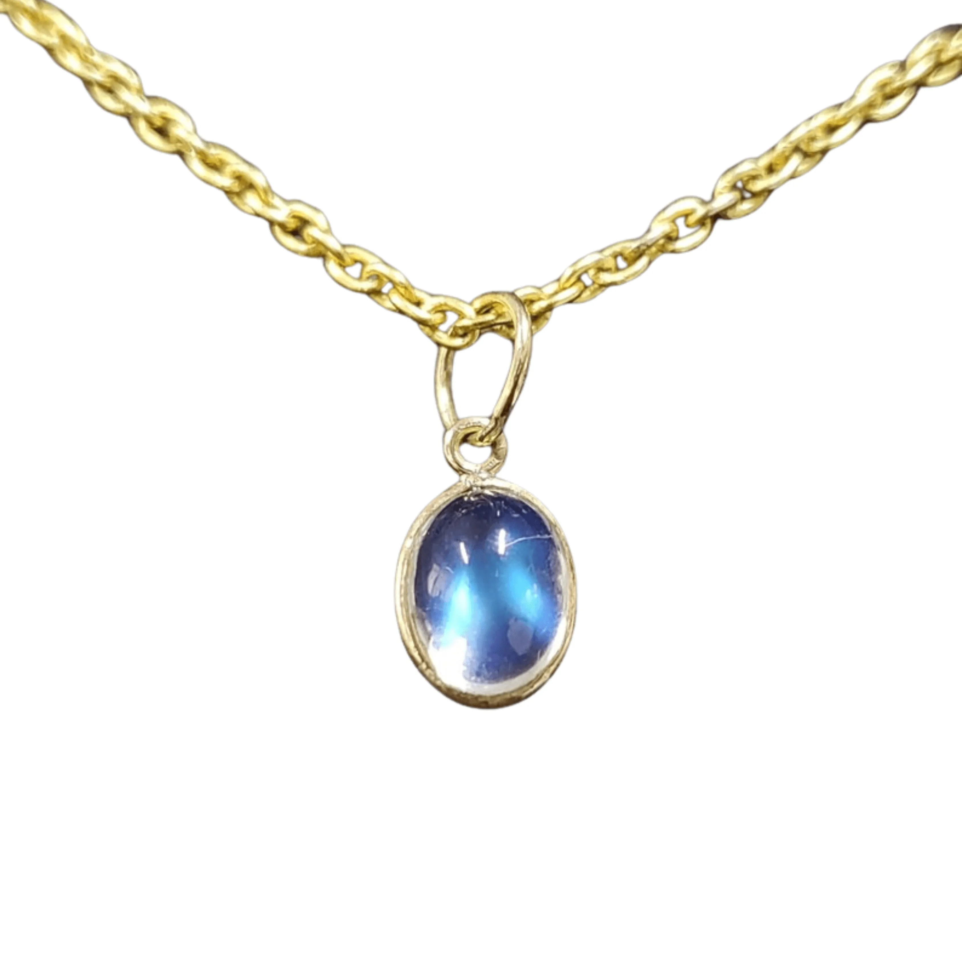 14k Gold Rainbow moonstone Pendant