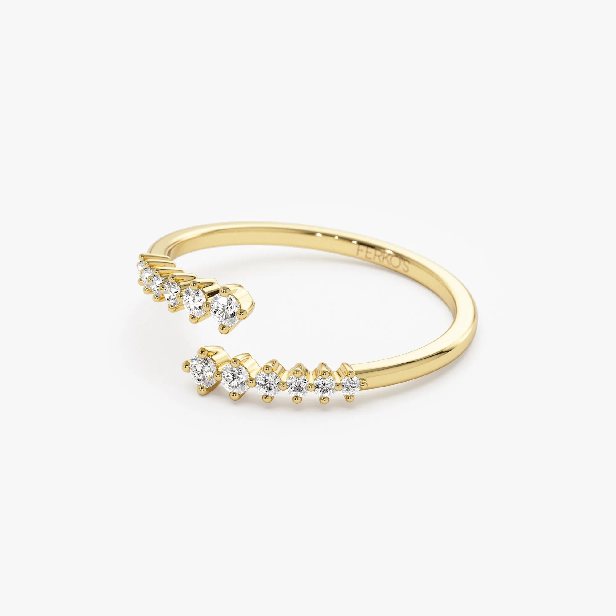 14K Gold Wrapped Diamond Ring