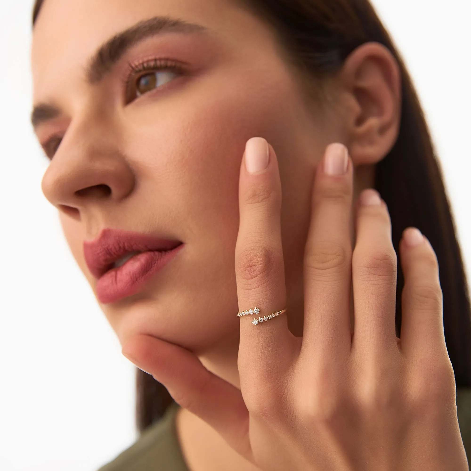 14K Gold Wrapped Diamond Ring