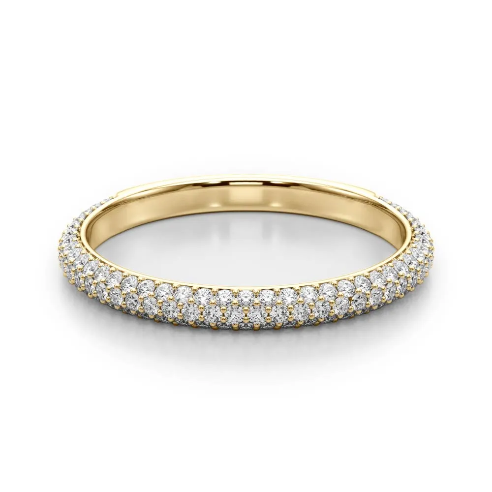 14K Pave Ladies Wedding Band / Stackable Ring