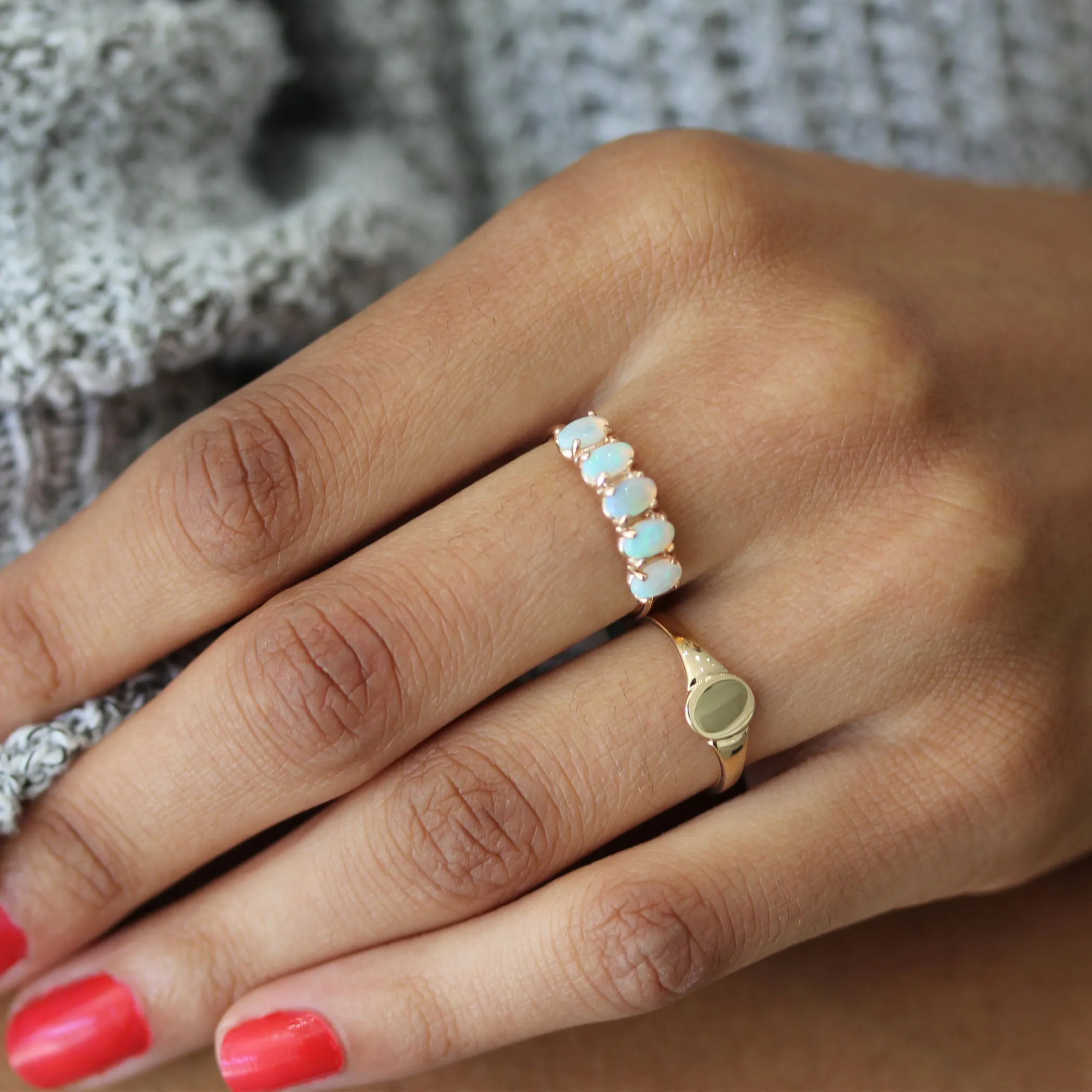 14K PETITE SIGNET RING