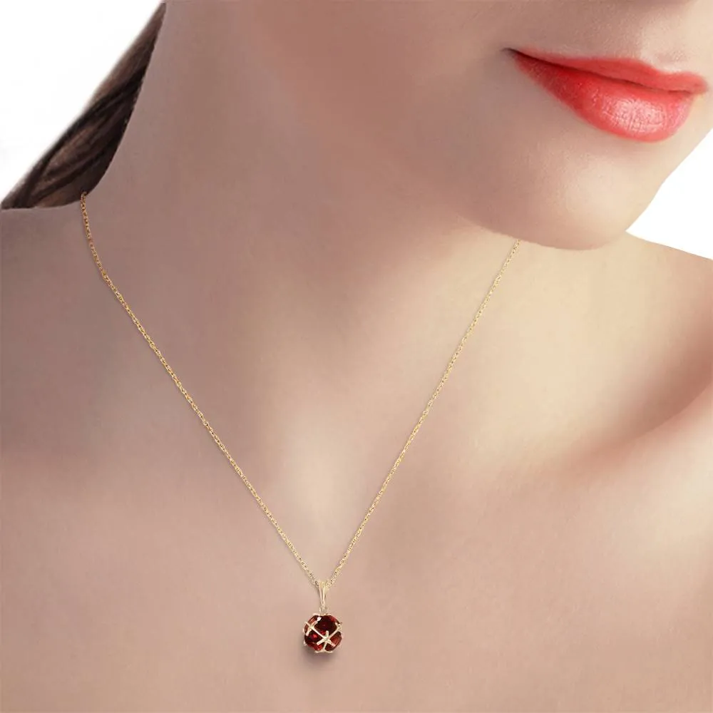 14K Solid Yellow Gold Necklace w/ Natural Garnets