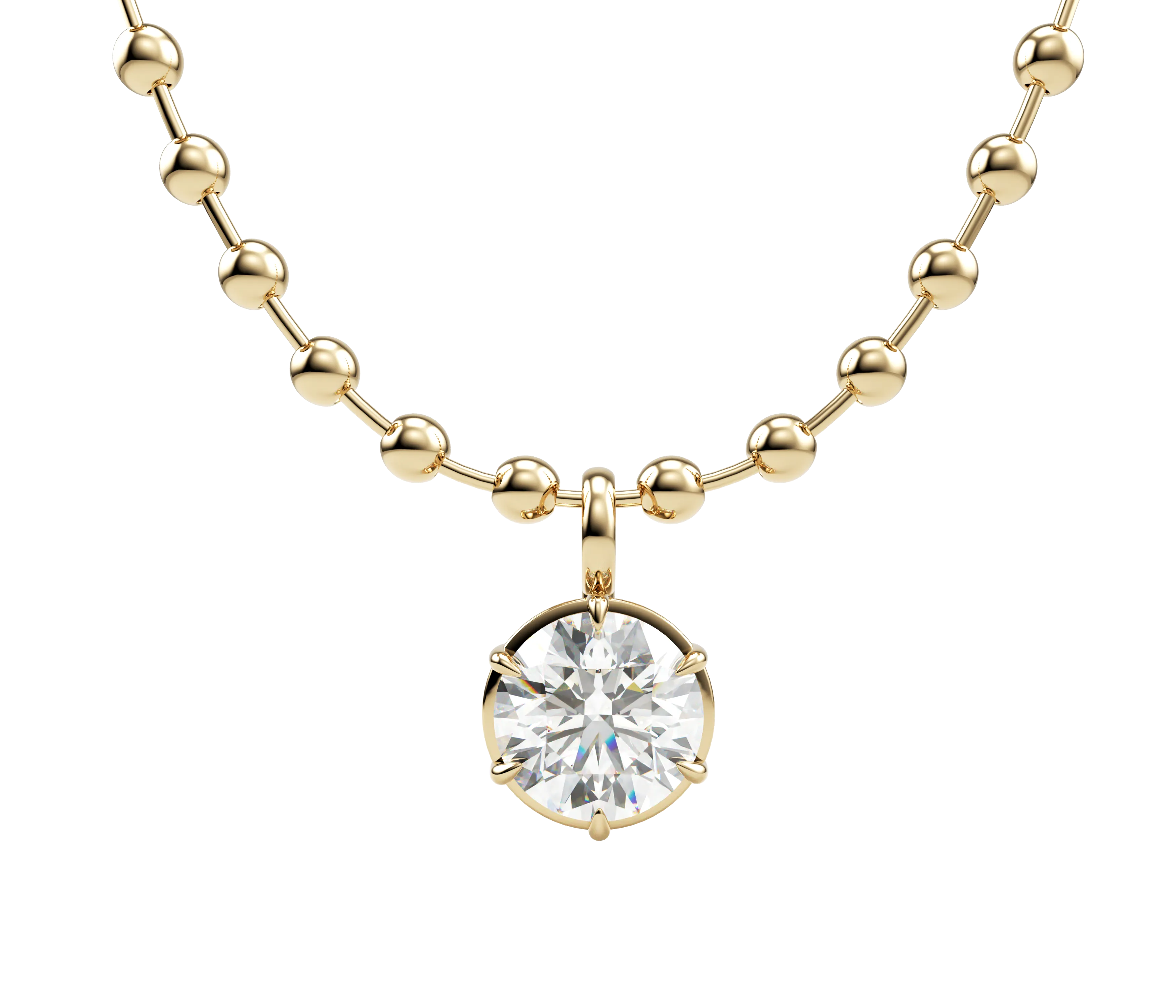 14k Tiger Prong Bubble Charm -SS
