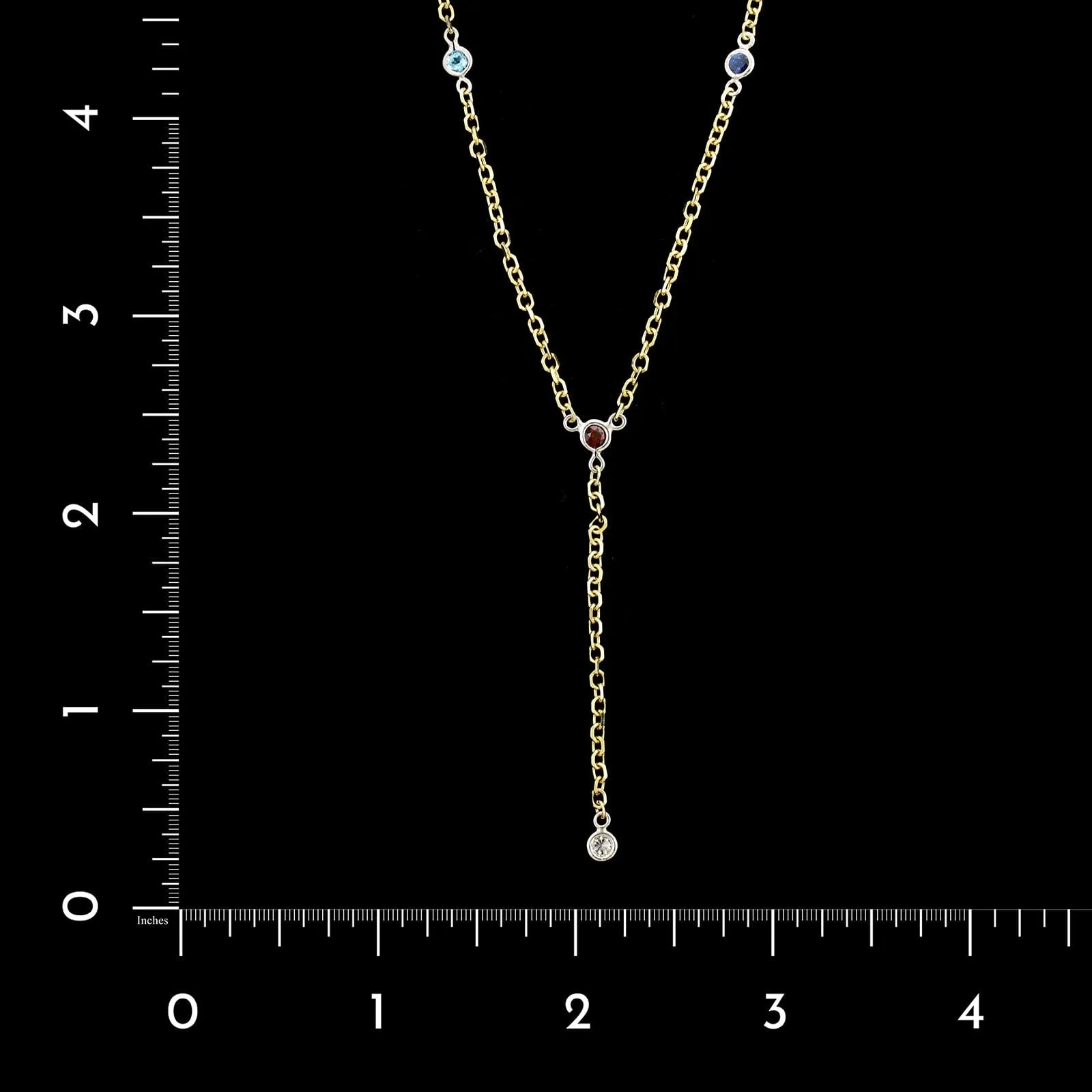 14K Two-tone Gold Estate Gem-set Necklace