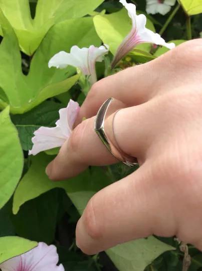 14K White Gold Signet Ring with Ironwood Inlay
