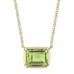 14K Yellow Gold Peridot Necklace