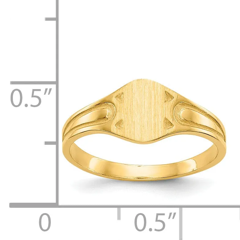 14k Yellow Gold Polished Solid Signet Ring