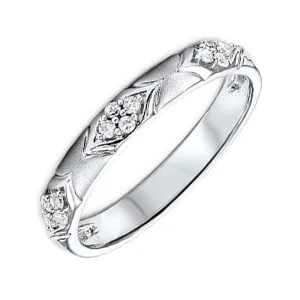 14KT White Gold & Diamond Stackable Fashion Ring   - 1/8 ctw