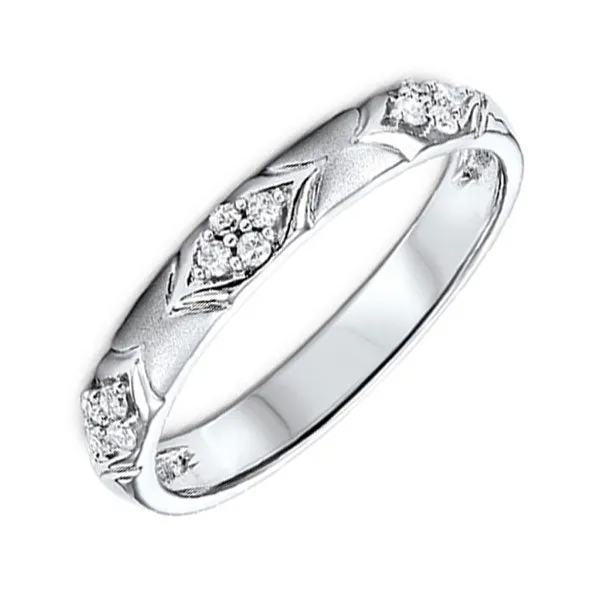 14KT White Gold & Diamond Stackable Fashion Ring   - 1/8 ctw
