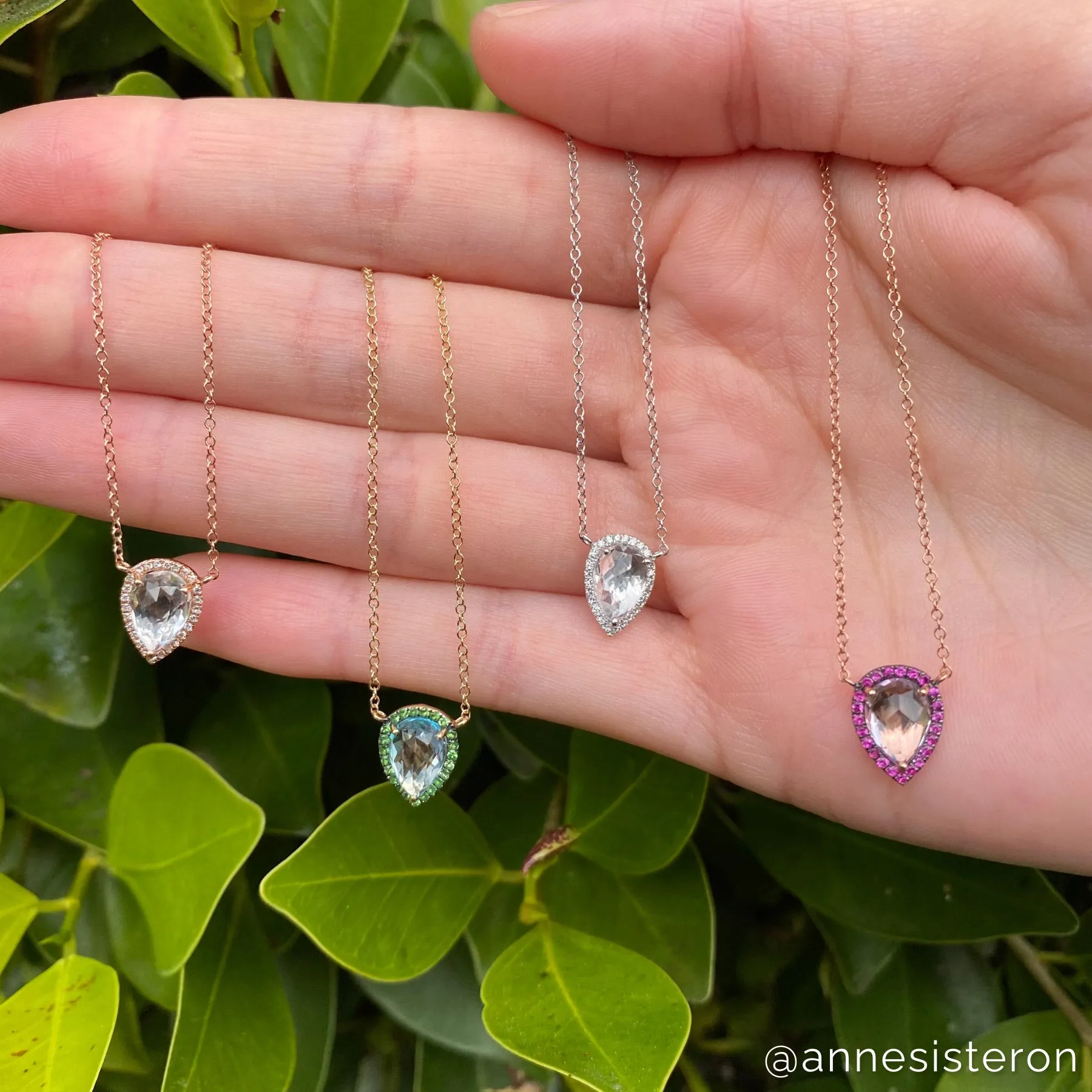 14KT Yellow Gold Peridot Green Garnet Sophie Necklace