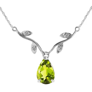 1.52 Carat 14K Solid White Gold Say That Again Peridot Diamond Necklace