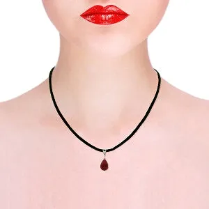 15.51 Carat 14K Solid White Gold Leather Necklace Diamond Ruby