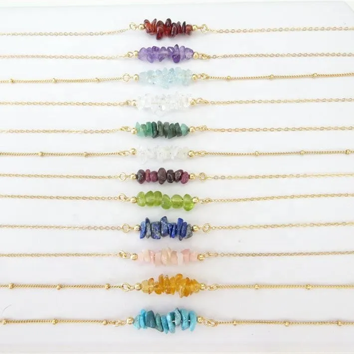 18K Gold-Filled Natural Healing Crystal Necklace