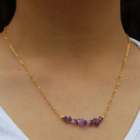 18K Gold-Filled Natural Healing Crystal Necklace
