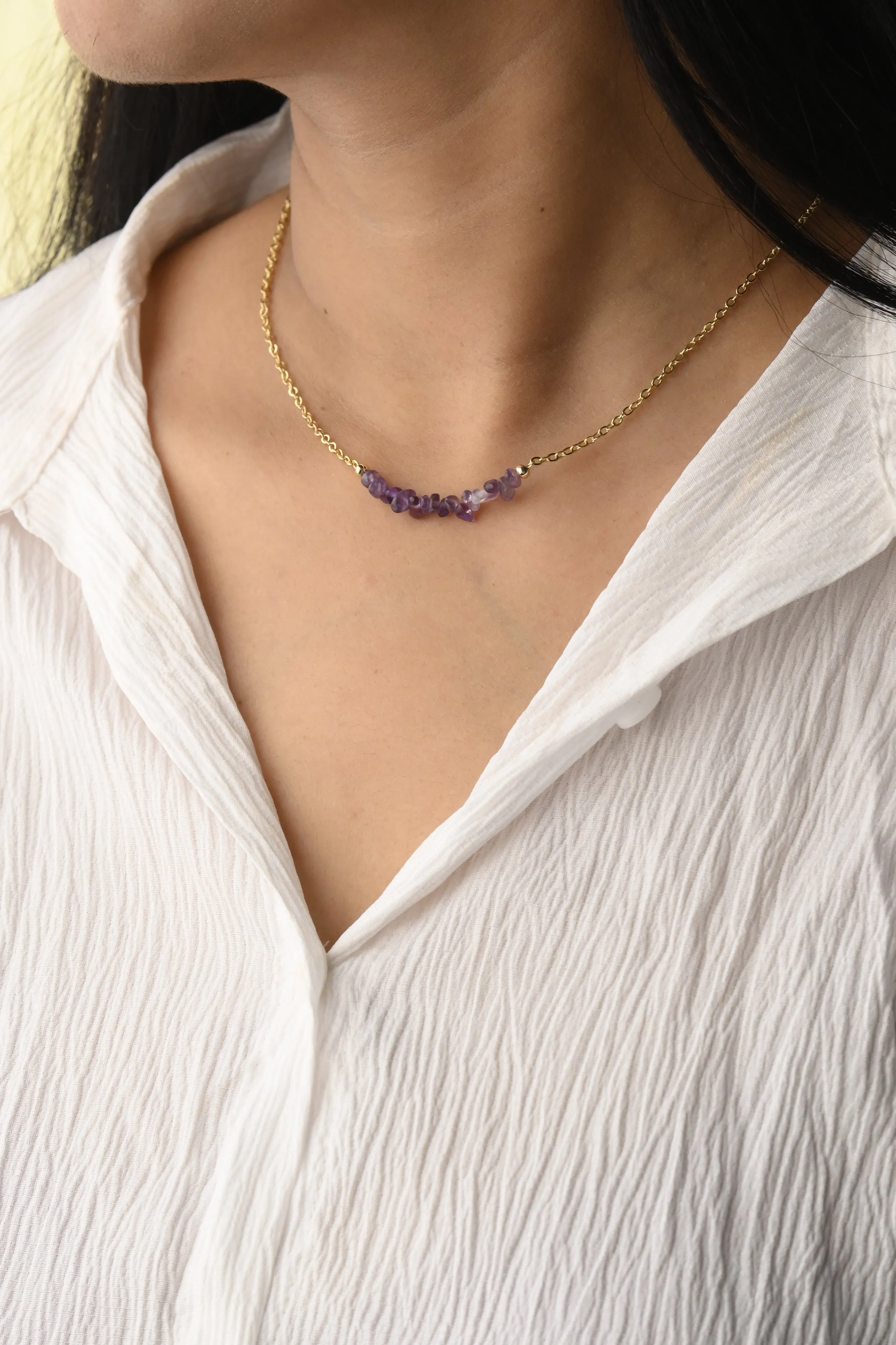 18K Gold-Filled Natural Healing Crystal Necklace