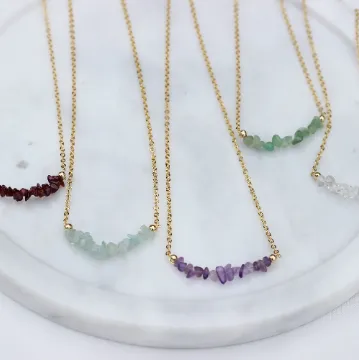 18K Gold-Filled Natural Healing Crystal Necklace