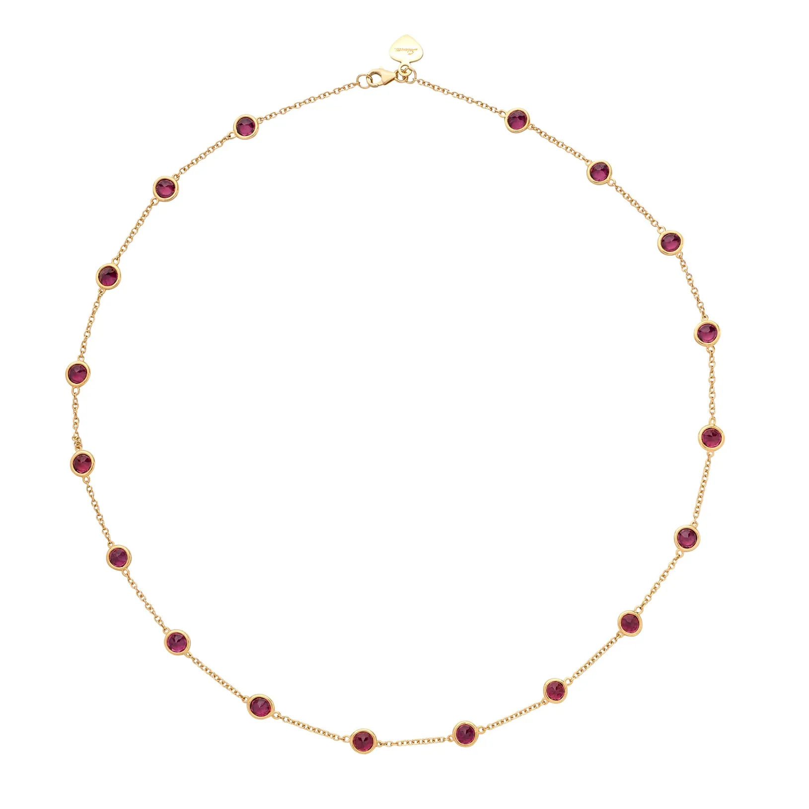 18kt Yellow Gold Garnet Necklace by Salavetti