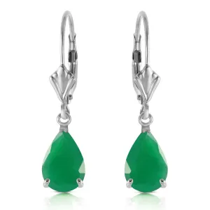 2 Carat 14K Solid White Gold Rivalry Emerald Earrings