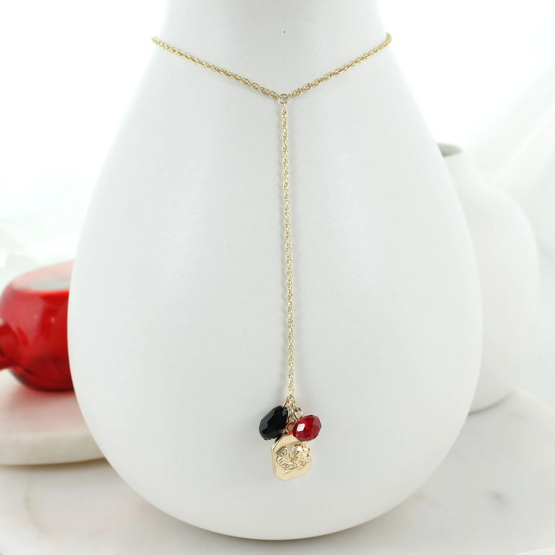 32" South Carolina Matte Gold Logo Y-Necklace