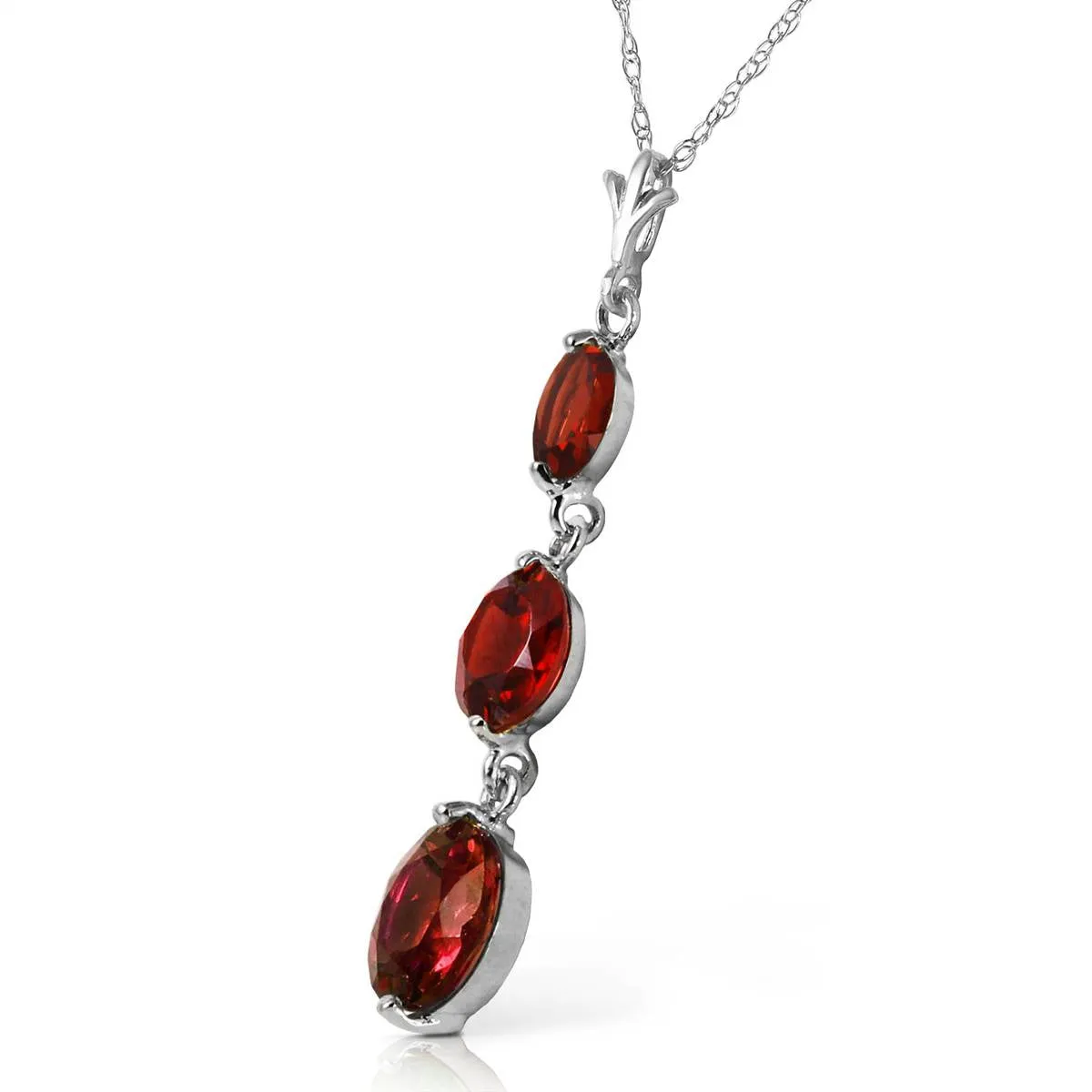 3.6 Carat 14K Solid White Gold Seeing Believing Garnet Necklace