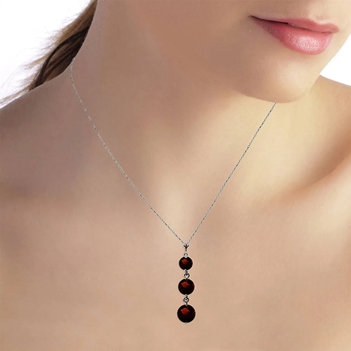3.6 Carat 14K Solid White Gold Seeing Believing Garnet Necklace