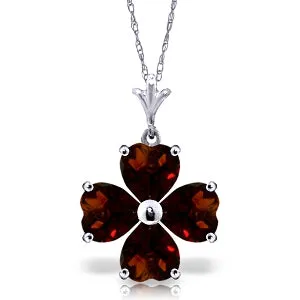 3.8 Carat 14K Solid White Gold Sugar Sweet Garnet Necklace