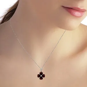 3.8 Carat 14K Solid White Gold Sugar Sweet Garnet Necklace