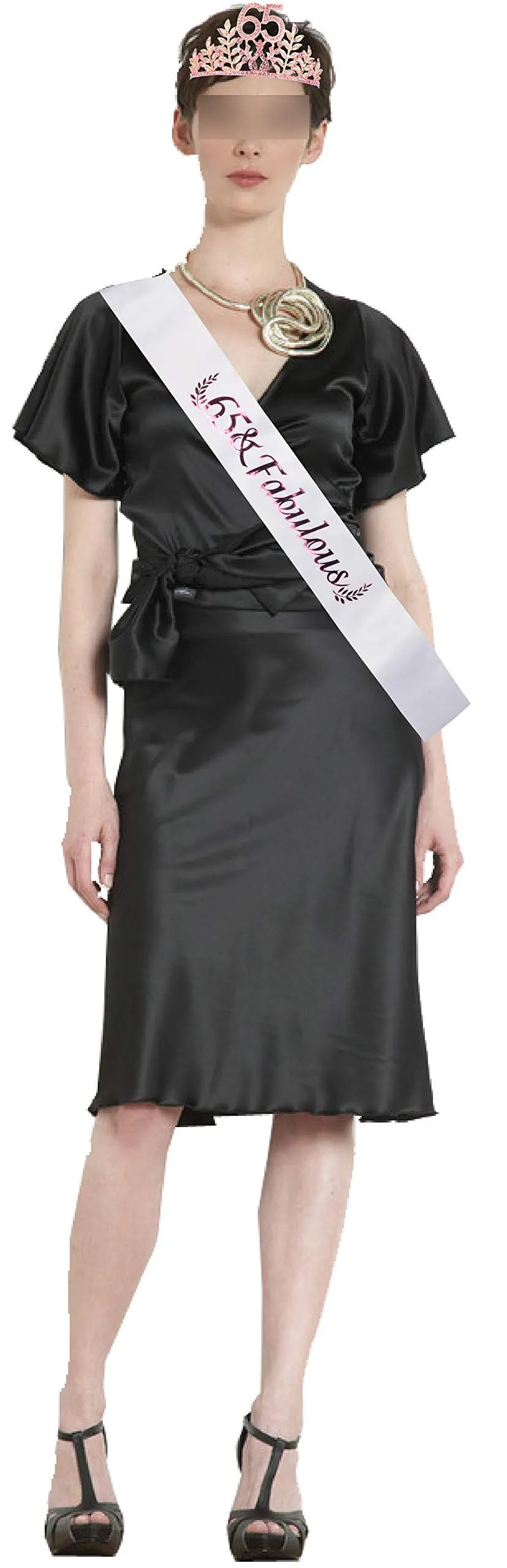 65th Birthday Gifts for Women, 65th Birthday Tiara and Sash, 65 Fabulous Sash and Crystal