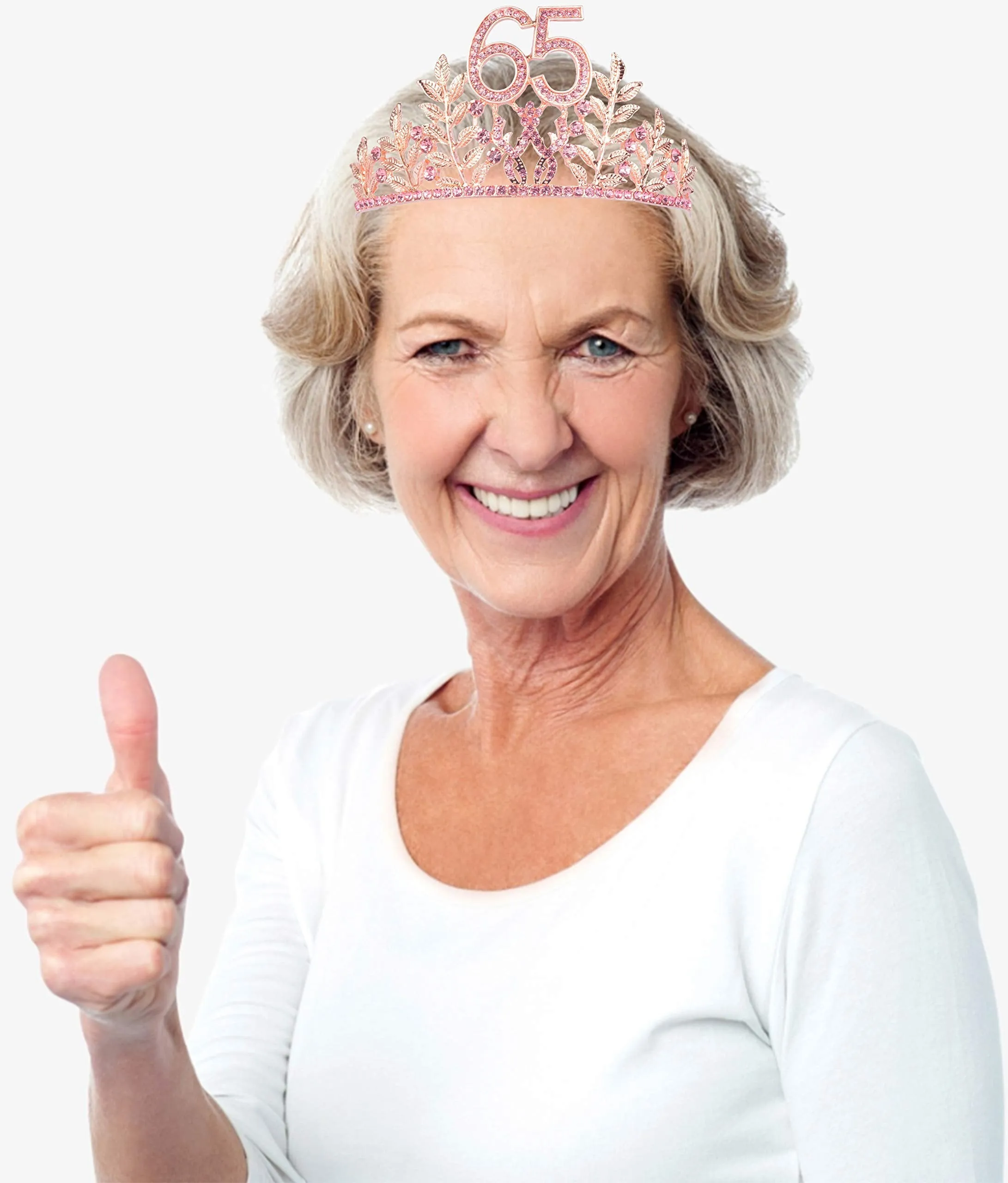 65th Birthday Gifts for Women, 65th Birthday Tiara and Sash, 65 Fabulous Sash and Crystal